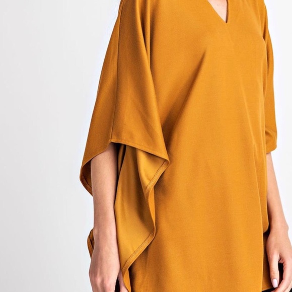 *NEW* MUSTARD V-NECK OVERSIZED KNIT TOP - Picture 2 of 4